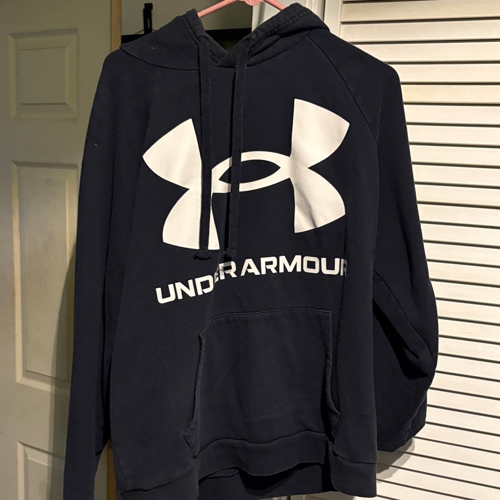 Under Armour Navy Hoodie with White Logo